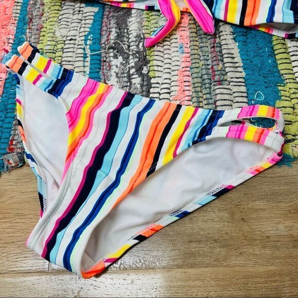 EUC No Boundaries Candy Color Striped Bikini Set - Picture 3 of 5